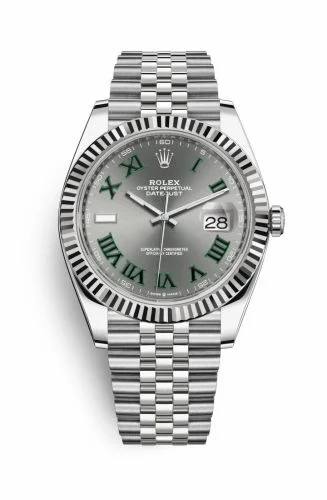Rolex Datejust 41 Stainless Steel Fluted / Slate - Roman / Jubilee 126334-0022