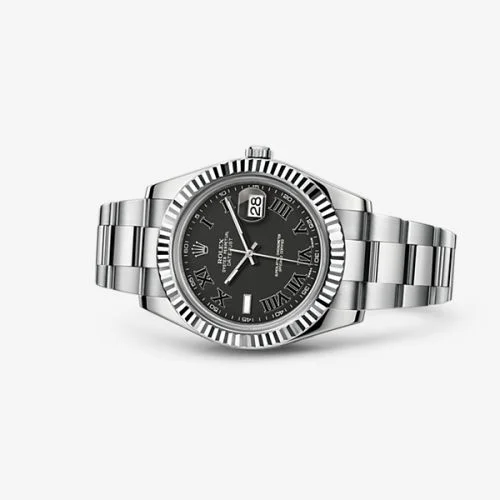 Rolex Datejust II Fluted Black Roman 116334-0002