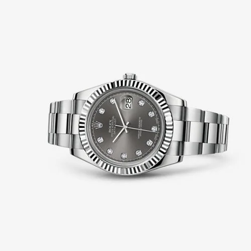 Rolex Datejust II Fluted Dark Rhodium Diamond 116334-0009