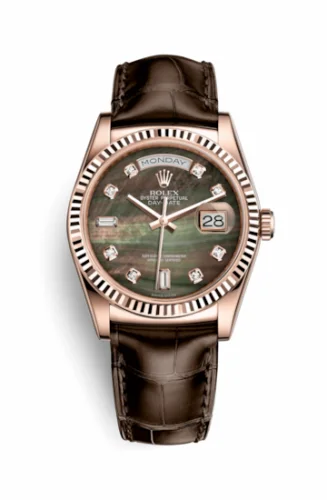 Rolex Day-Date 36 Everose / Strap / Black MOP 118135-0030