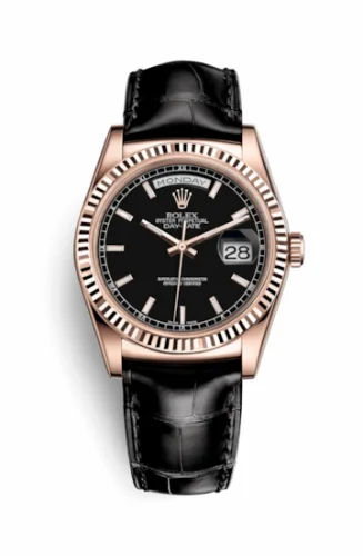 Rolex Day-Date 36 Everose / Strap / Black 118135-0063