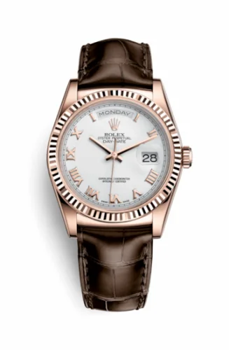 Rolex Day-Date 36 Everose / Strap / White Roman 118135-0064