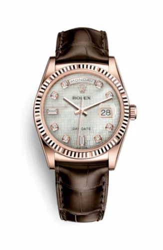 Rolex Day-Date 36 Everose Fluted / Strap / Oxford MOP 118135-0074