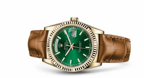 Rolex Day-Date 36 Yellow Gold / Strap / Green 118138-0030