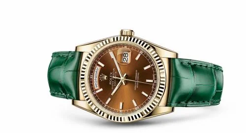 Rolex Day-Date 36 Yellow Gold / Strap / Cognac 118138-0057