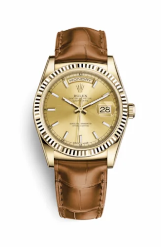 Rolex Day-Date 36 Yellow Gold / Strap / Champagne 118138-0073