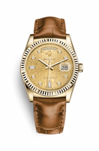Rolex Day-Date 36 Yellow Gold / Strap / Champagne Computer 118138-0084
