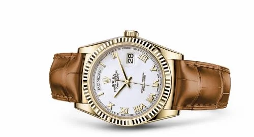 Rolex Day-Date 36 Yellow Gold / Strap / White Roman 118138-0117