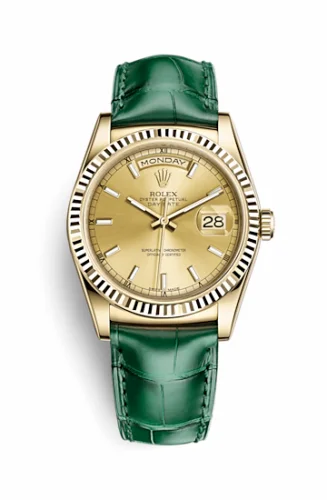 Rolex Day-Date 36 Yellow Gold Fluted / Strap / Champagne 118138-0125