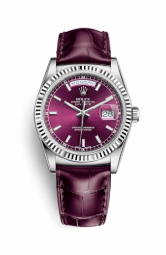 Rolex Day-Date 36 White Gold / Strap / Cherry 118139-0007