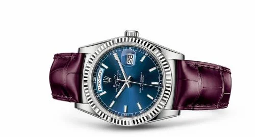 Rolex Day-Date 36 White Gold / Strap / Blue 118139-0026