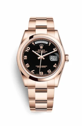 Rolex Day-Date 36 Everose Domed / Oyster / Black Arabic 118205f-0059