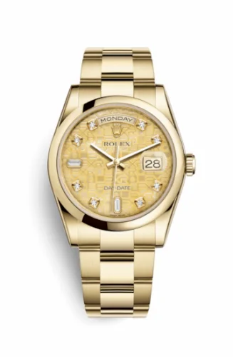 Rolex Day-Date 36 Yellow Gold Domed / Oyster / Champagne MOP Computer 118208-0138