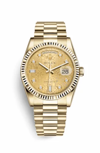 Rolex Day-Date 36 Yellow Gold Fluted / President / Champagne Computer 118238-0120