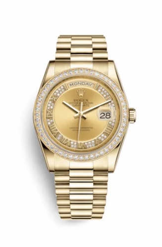 Rolex Day-Date 36 Yellow Gold Diamonds / President / Champagne Roman 118348-0071
