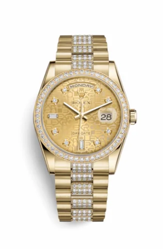 Rolex Day-Date 36 Yellow Gold Diamonds / President Diamonds / Champagne Computer 118348-0089
