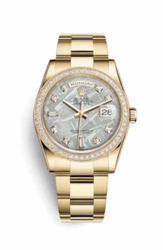 Rolex Day-Date 36 Yellow Gold Diamonds / Oyster / Meteorite 118348-0097