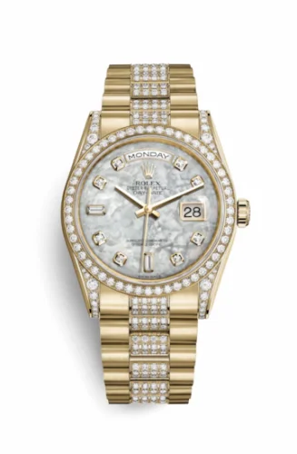 Rolex Day-Date 36 Yellow Gold Diamonds / President Diamonds / MOP 118388-0007