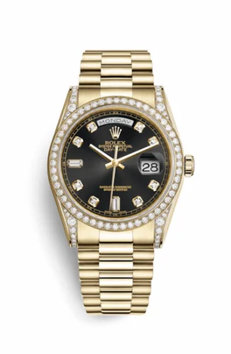Rolex Day-Date 36 Yellow Gold Diamonds / President Diamonds / Black Diamond 118388-0021