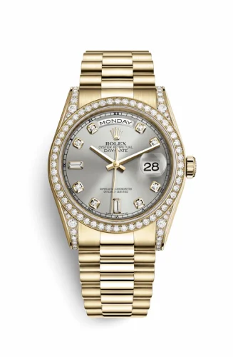 Rolex Day-Date 36 Yellow Gold Diamonds / President / Silver Diamond 118388-0022
