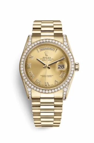 Rolex Day-Date 36 Yellow Gold Diamonds / President / Champagne Roman 118388-0036