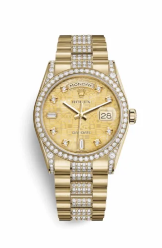 Rolex Day-Date 36 Yellow Gold Diamonds / President Diamonds / Champagne Computer 118388-0060