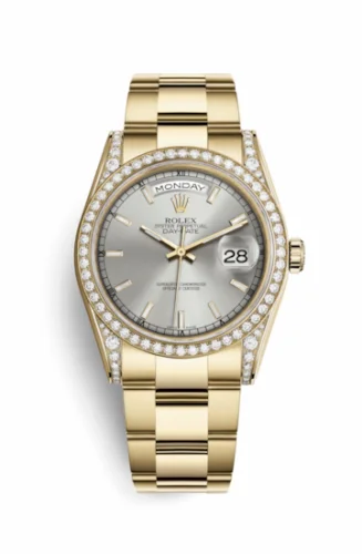 Rolex Day-Date 36 Yellow Gold Diamonds / Oyster / Silver Diamond 118388-0185