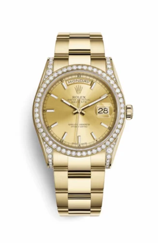 Rolex Day-Date 36 Yellow Gold Diamonds / Oyster / Champagne 118388-0188