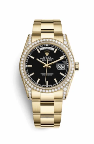 Rolex Day-Date 36 Yellow Gold Diamonds / Oyster / Black Diamonds Rubies 118388-0190