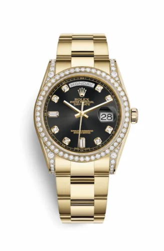 Rolex Day-Date 36 Yellow Gold Diamonds / Oyster / Black Diamonds Rubies 118388-0191
