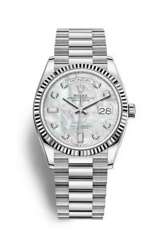 Rolex Day-Date 36 White Gold / Fluted / MOP-Diamond / President 128239-0007