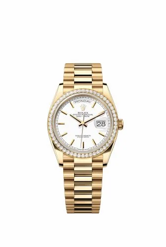 Rolex Day-Date 36 Yellow Gold Diamond / White / President 128348RBR-0047
