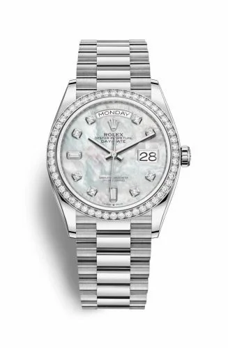 Rolex Day-Date 36 White Gold / Diamond / MOP-Diamond / President 128349RBR-0004