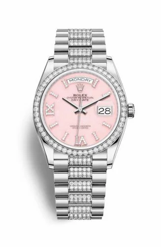 Rolex Day-Date 36 White Gold / Diamond / Opal-Diamond / President-Diamond 128349RBR-0017