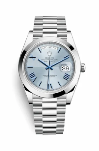 Rolex Day-Date 40 Platinum / Ice Blue Quadrant Motif 228206-0001