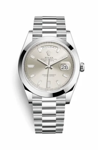 Rolex Day-Date 40 Platinum / Silver - Diamond 228206-0012
