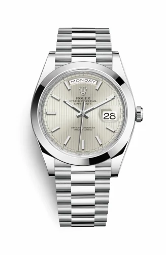 Rolex Day-Date 40 Platinum / Silver Tuxedo 228206-0034