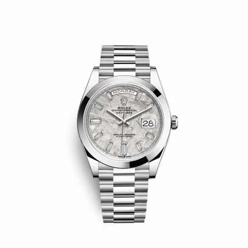 Rolex Day-Date 40 Platinum / Meteorite Baguette 228206-0036