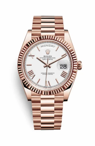 Rolex Day-Date 40 Everose / White - Roman 228235-0032