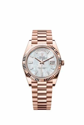 Rolex Day-Date 40 Everose / MOP - Baguette 228235-0056
