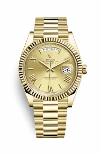 Rolex Day-Date 40 Yellow Gold / Champagne - Roman 228238-0006
