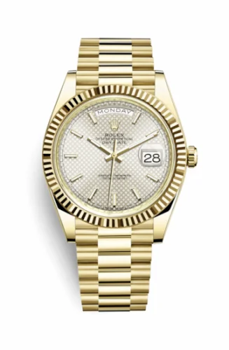 Rolex Day-Date 40 Yellow Gold / Silver Diagonal 228238-0008