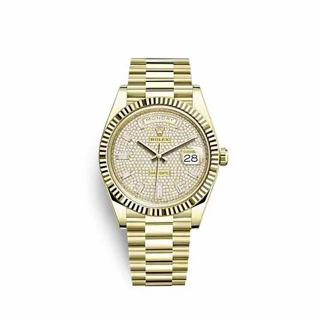 Rolex Day-Date 40 Yellow Gold - Fluted / Paved 228238-0054