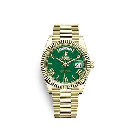 Rolex Day-Date 40 Yellow Gold / Green - Roman 228238-0061