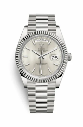 Rolex Day-Date 40 White Gold / Stripe Motif 228239-0001