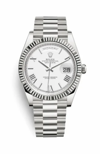 Rolex Day-Date 40 White Gold / White - Roman 228239-0046
