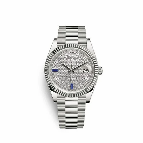 Rolex Day-Date 40 White Gold / Paved 228239-0049