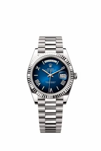Rolex Day-Date 40 White Gold / Blue Ombré 228239-0076