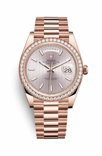 Rolex Day-Date 40 Everose / Diamond / Sundust - Stripe Motif 228345rbr-0010