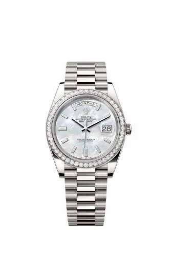 Rolex Day-Date 40 White Gold - Diamond / MOP - Baguette 228349RBR-0046